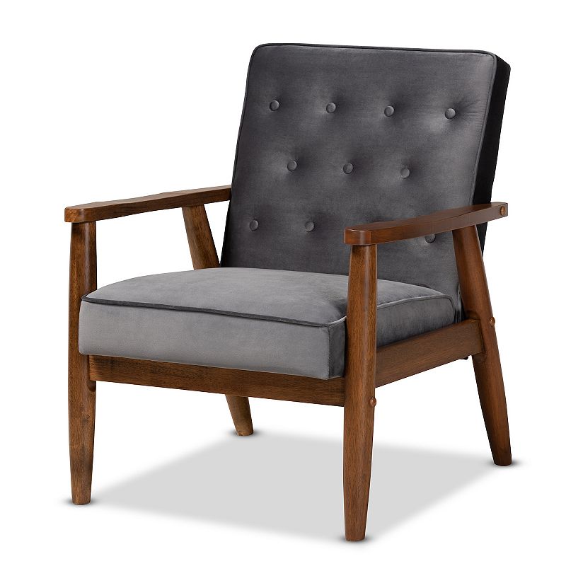 Baxton Studio Sorrento Mid-Century Modern Lounge Chair