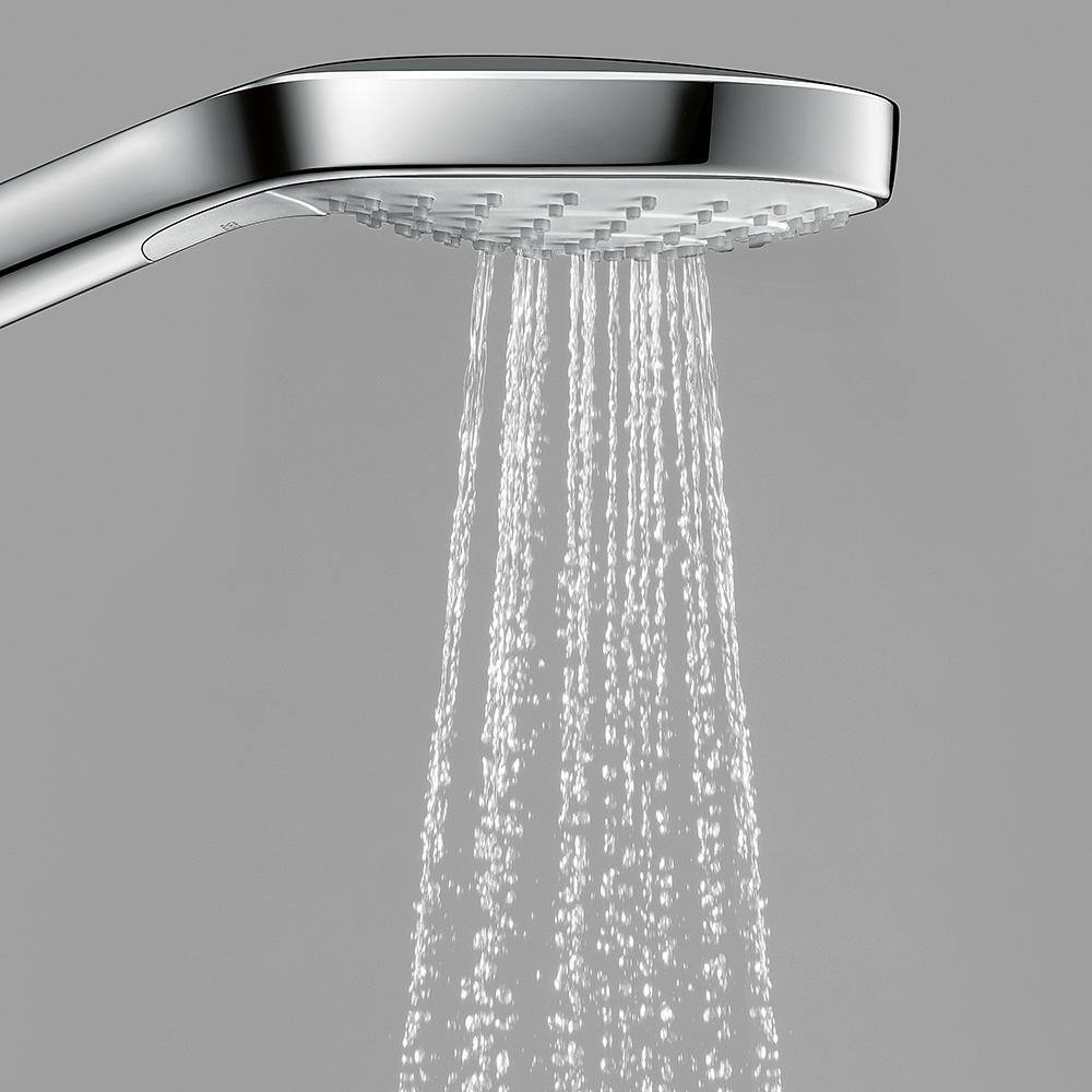 Hansgrohe 3-Spray Patterns 4.4 in. Single Wall Mount Handheld Shower Head in Brushed Nickel 26803821