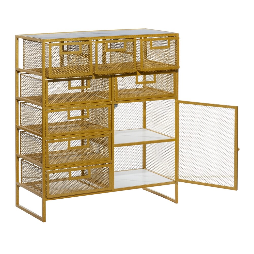 Gold Contemporary Storage Unit   28 x 13 x 32