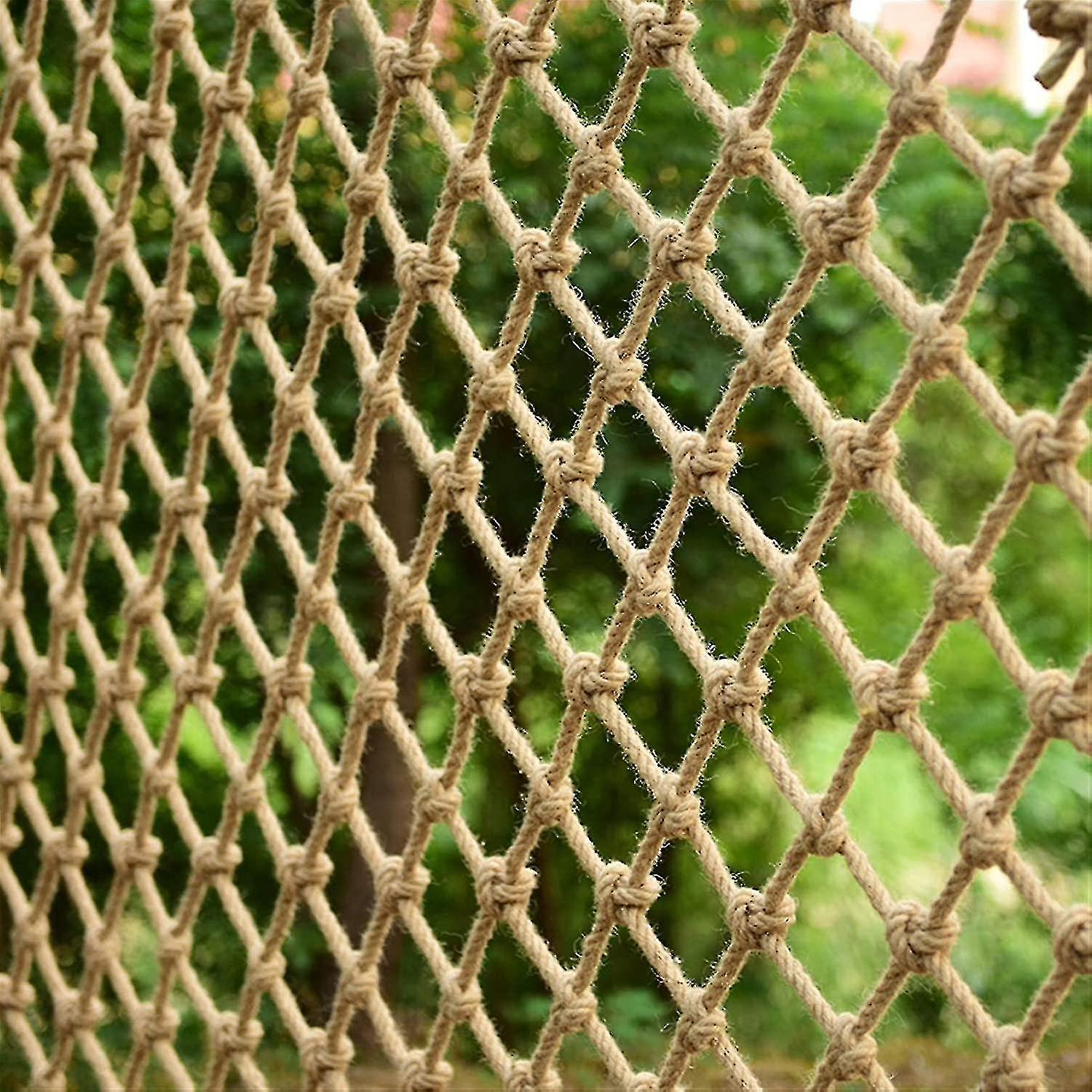 Plant Fence Hemp Rope Netting Rope Net For Treehouse， Balcony Railing Protection Net1*2m Light