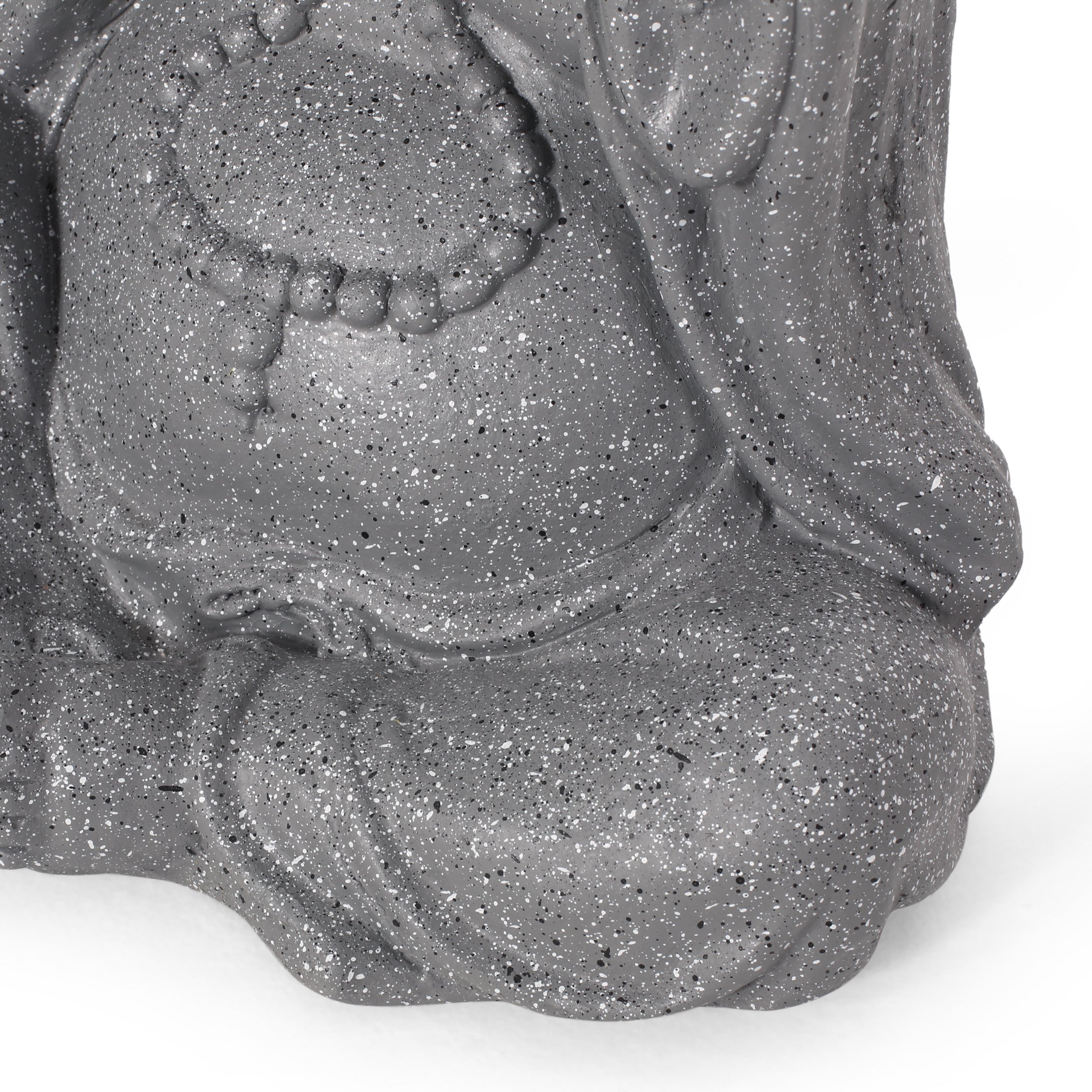 Conneaut Outdoor Speak No Evil Monk Garden Statue, Stone Gray