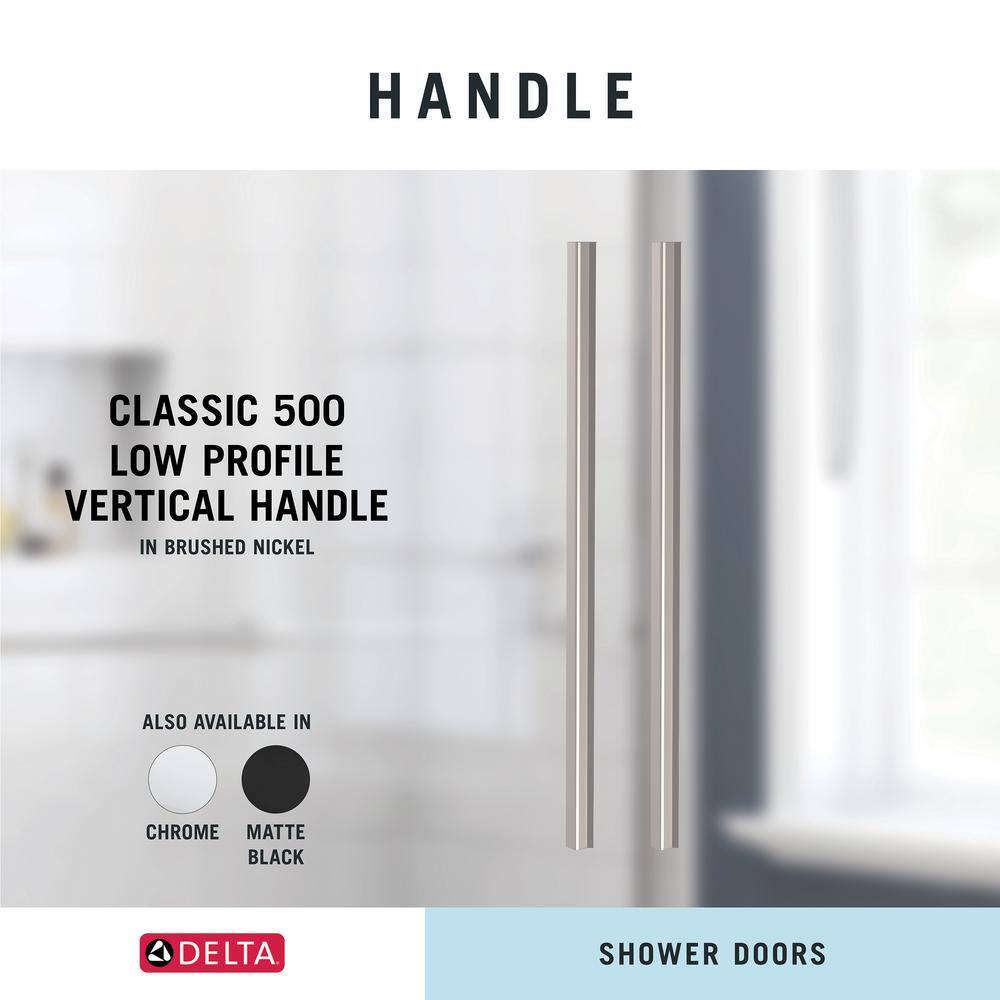 Delta Classic 500 44 in. W - 48 in. W x 71-18 in. H Sliding Frameless Shower Door in Nickel with Clear Glass SC5S848-NIK-R