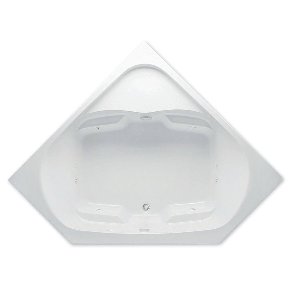 Aquatic Cavalcade 60 in. Acrylic Center Drain Corner Drop-In Whirlpool Bathtub in White 826541920924