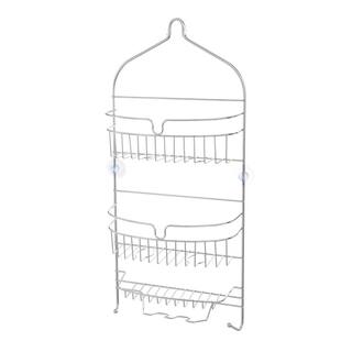 Kenney Rust-Resistant Heavy Duty 3-Tier Large Hanging Shower Caddy with Suction Cups and Four Razor Holders in Chrome KN614151