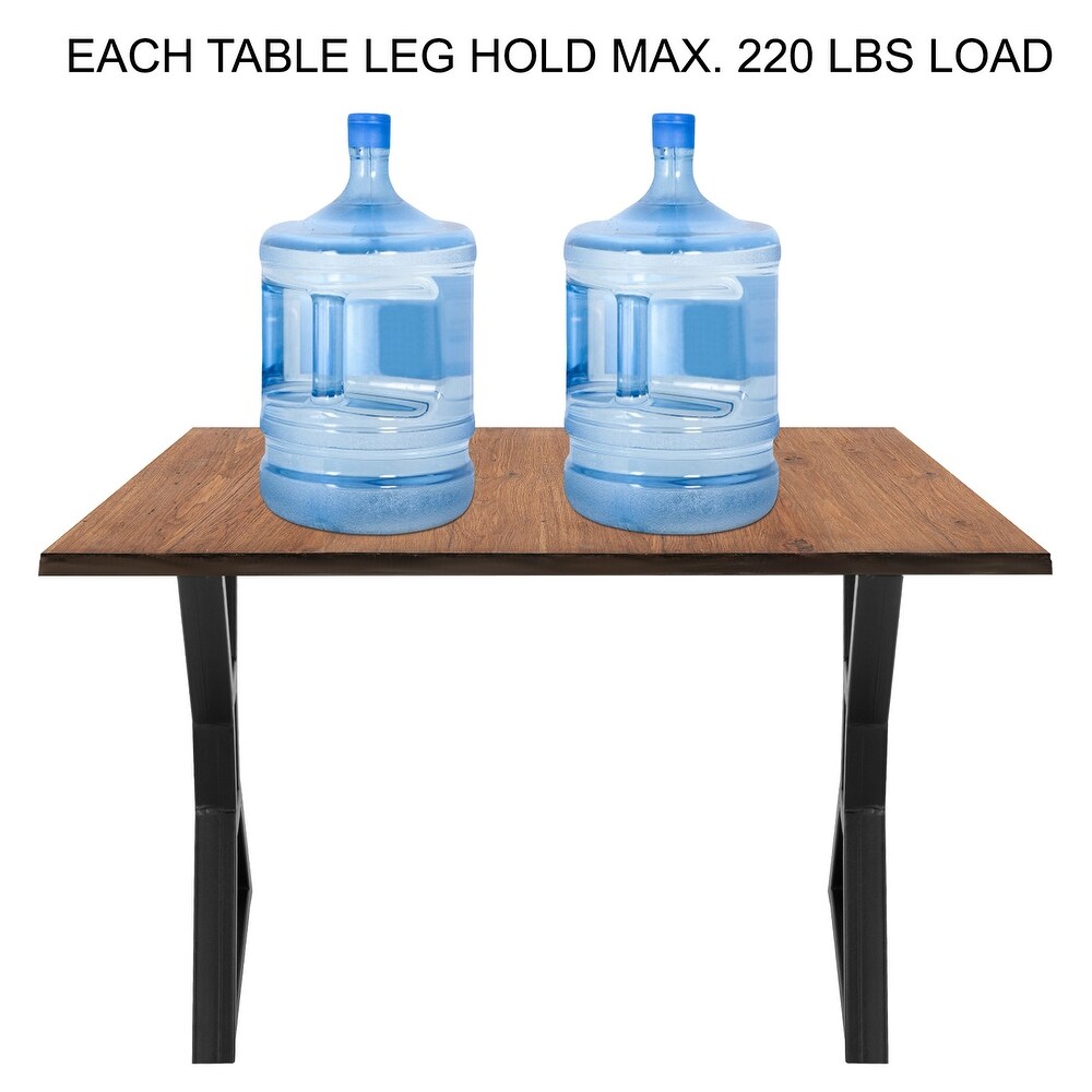 VEVOR 28inch Metal 2PCs Hollow X Shaped Table Legs 440Lbs Load Anti Rust Iron with Baking Varnish for Dining Table