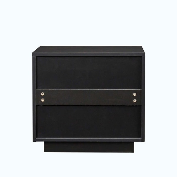 Modern High gloss UV Night Stand with 2 drawers and LED lights