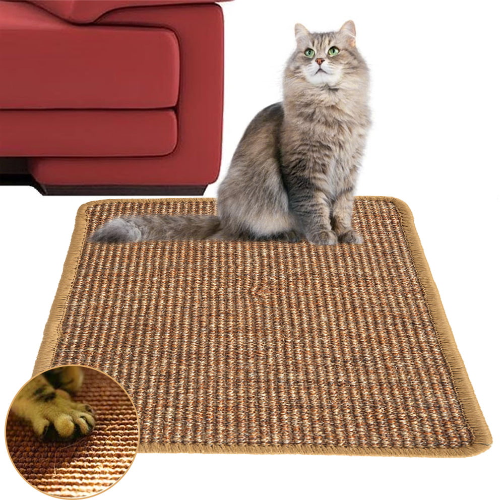 15.6 X 11.7 In Cat Scratching Mat， Large Natural Sisal Mats，Anti-Slip Cat Scratch Pad，Cat Grinding Claws Mat for Protect Carpets and Sofas Durable and Safe Will Not Harm Cat Paws