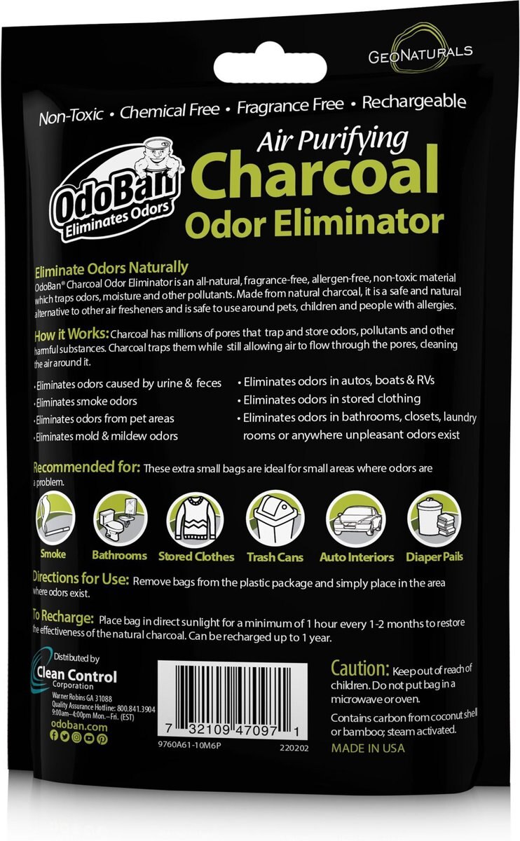 OdoBan Charcoal Odor Eliminator Deodrizer， 200-gm bag