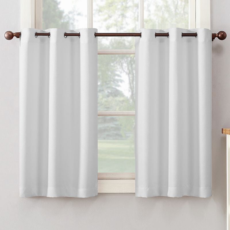 No. 918 Montego Casual Textured Semi-Sheer Grommet Kitchen Curtain Tier Pair