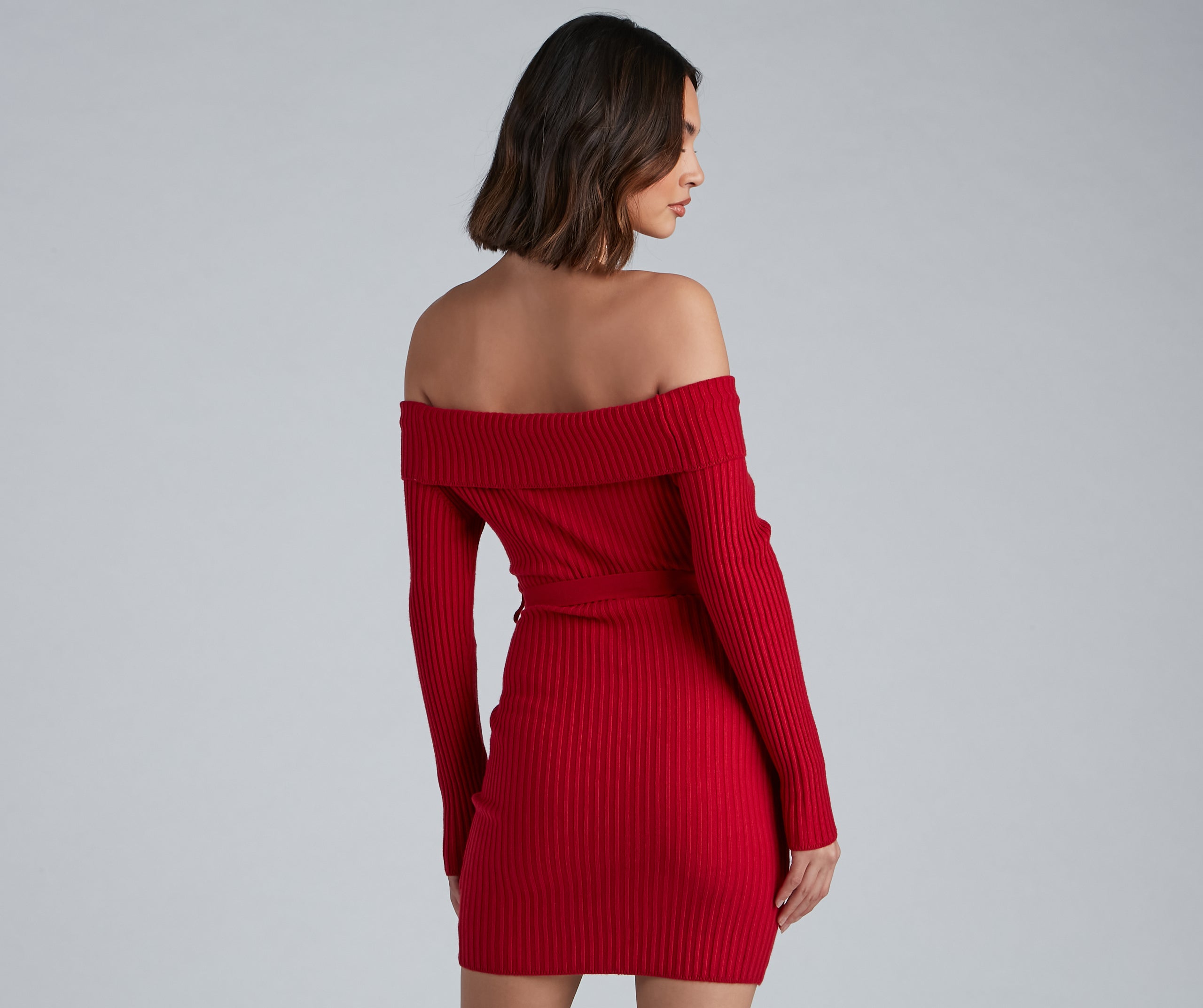 Wrap Me In Glam Ribbed Mini Dress