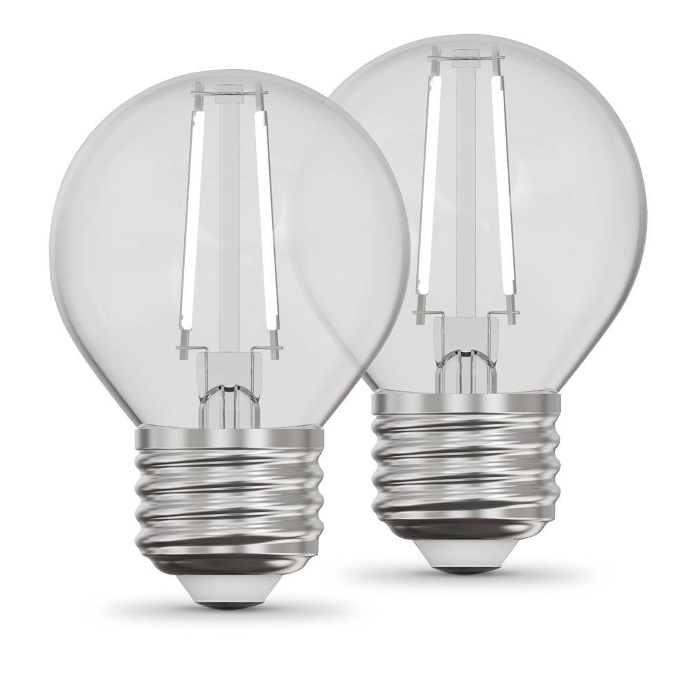 Feit Electric 60-Watt Equivalent G16.5 E26 Standard Dimmable White Filament CEC Clear Glass LED Light Bulb Soft White 2700K (2-Pack) GM1660927CAWFILHDRP2