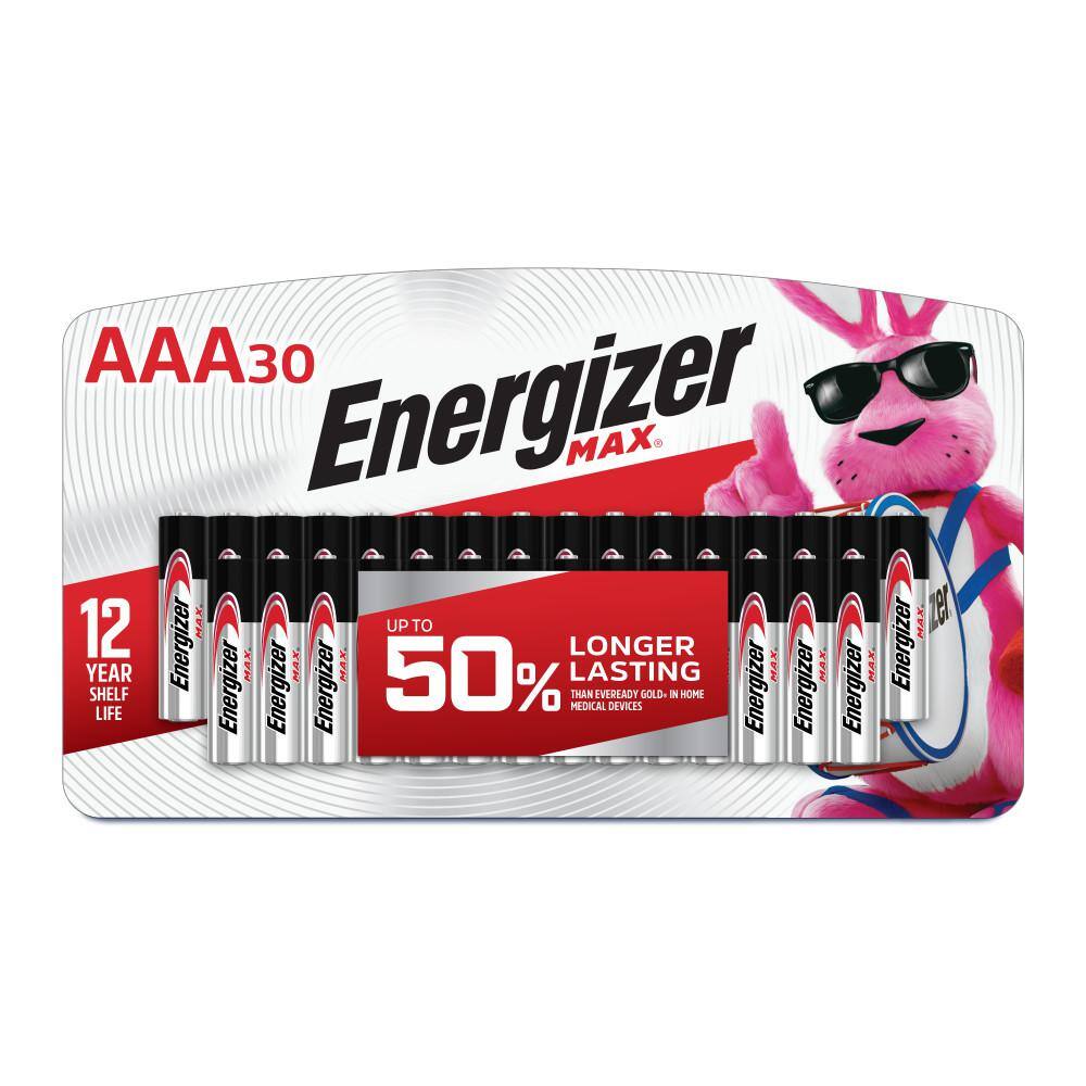 Energizer MAX Alkaline AAA Batteries 30 Pack E92SBP30H