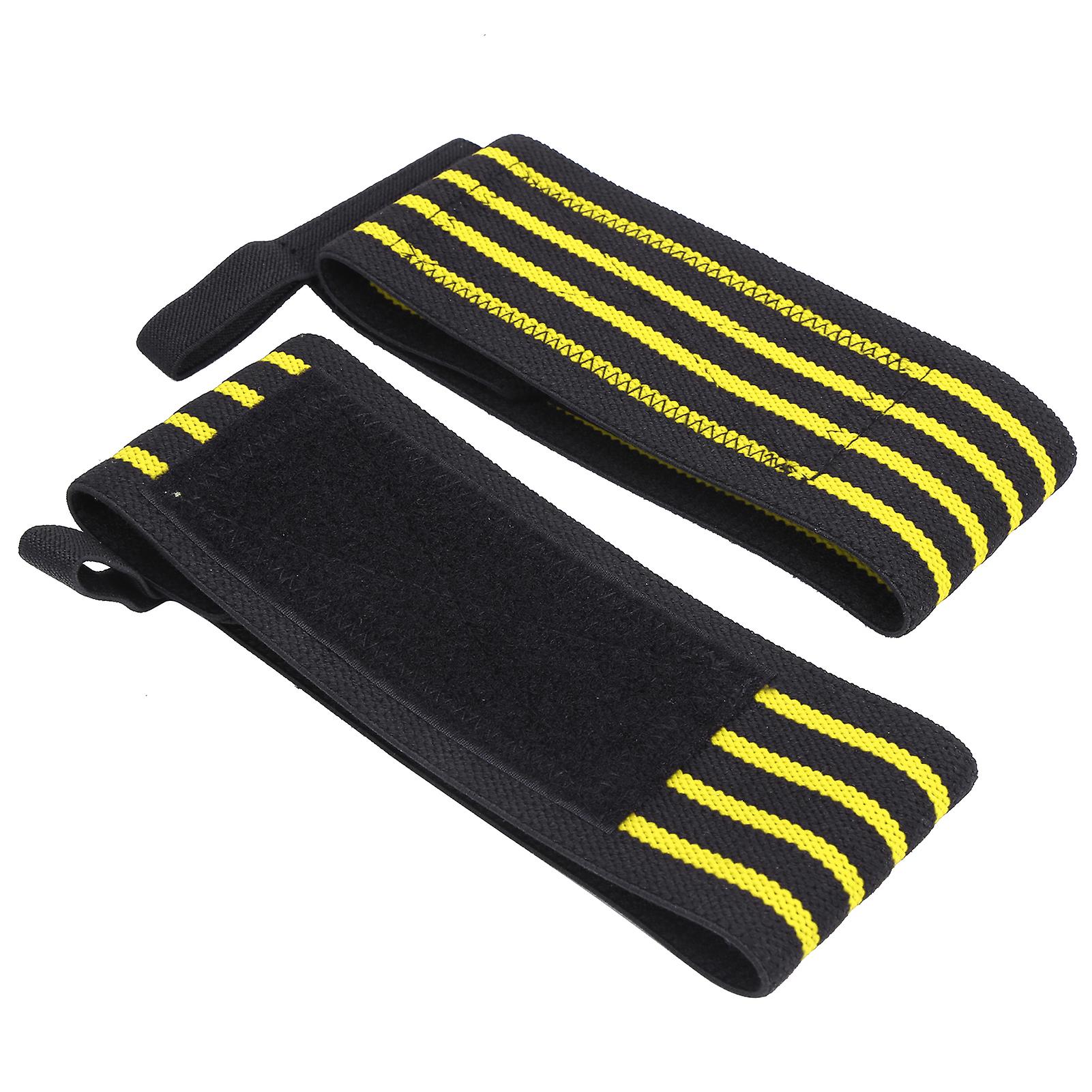 1pair/set Fitness Weight Lifting Wrist Wraps Training Compression Wrist Support Braceyellow Black