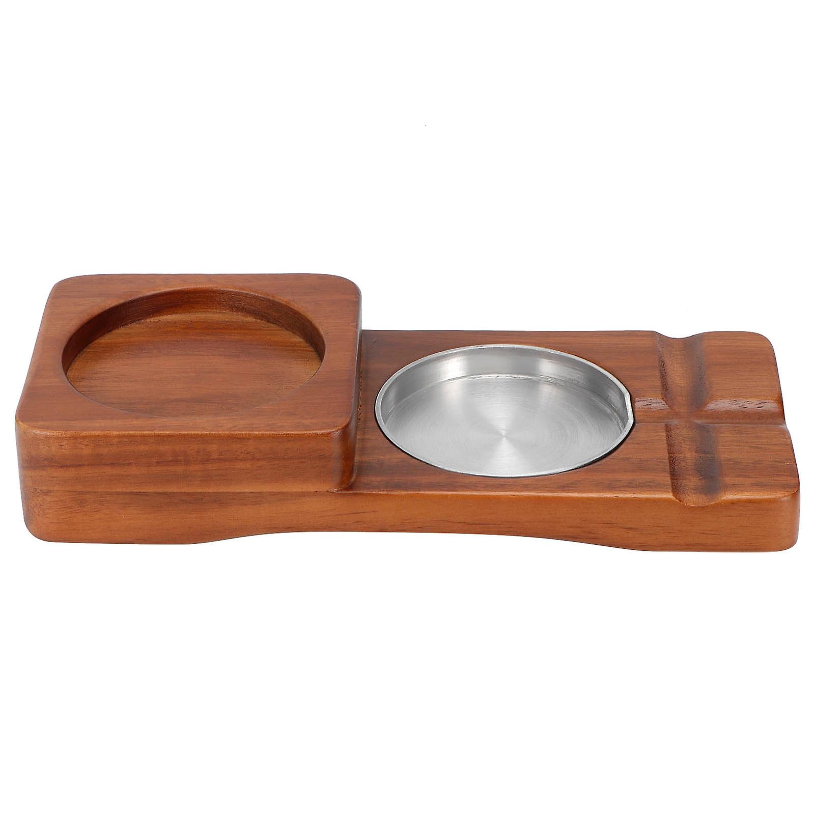 Rustic Wood Whiskey Glass Cup Tray Cigar Tray Slot Home Office Decorationsquare With Ashtray