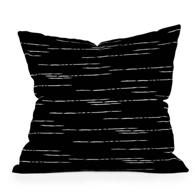 Iveta Abolina Striped Square Throw Pillow Black Deny Designs