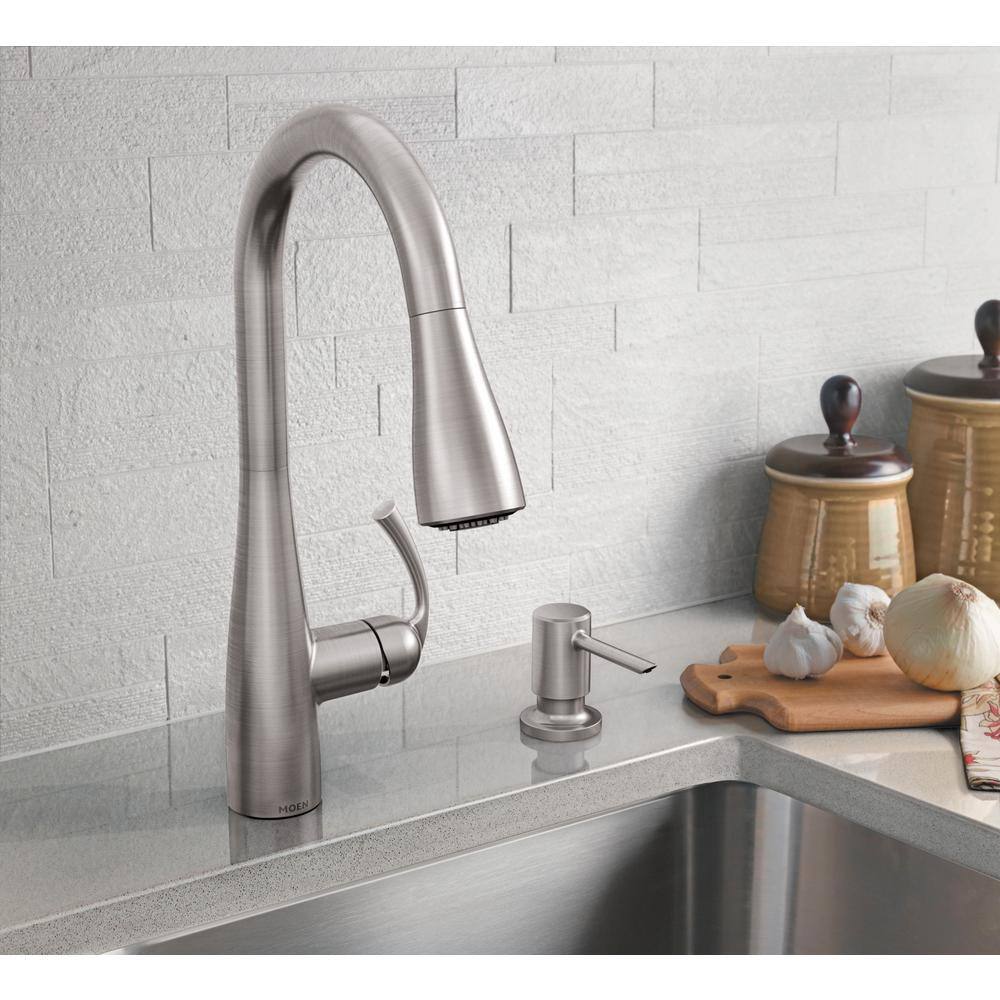 MOEN Essie Single-Handle Pull-Down Sprayer Kitchen Faucet with Reflex and Power Clean in Spot Resist Stainless 87014SRS