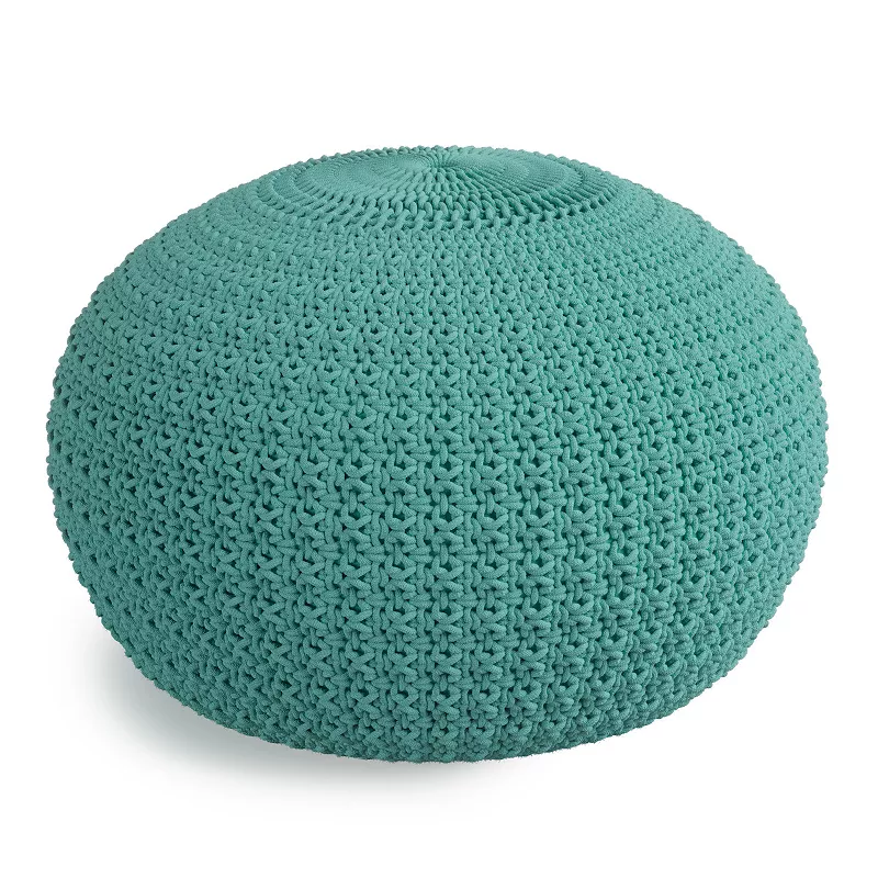 Simpli Home Sonata Round Knitted Pouf