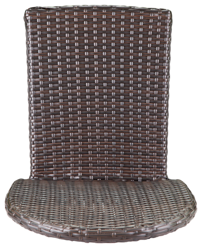 GDF Studio Aries Outdoor Aluminum Wicker Stackable Dining Chairs  Set of 2   Tropical   Outdoor Dining Chairs   by GDFStudio  Houzz