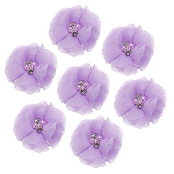 Artificial Rhinestone Chiffon Flower Heads，Flowers 2 Inch 20Pcs