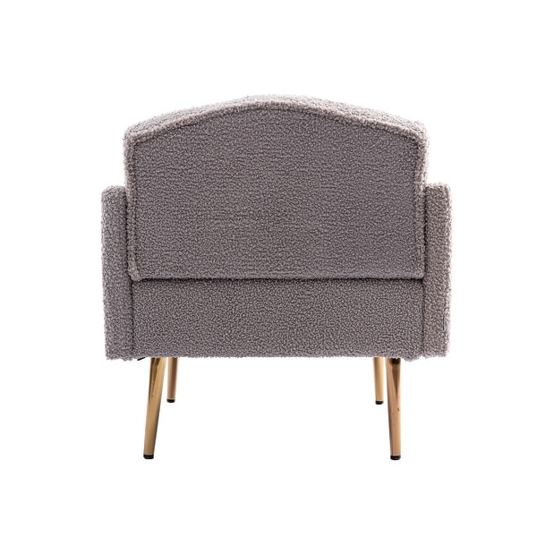 Teddy Fabric Upholstered Tufted Accent Chair With Rose Golden feet