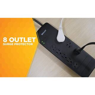 Woods 6 ft. 8-Outlet 3540-Joule Surge Protector Power Strip with Sliding Safety Covers and Circuit Breaker 41618