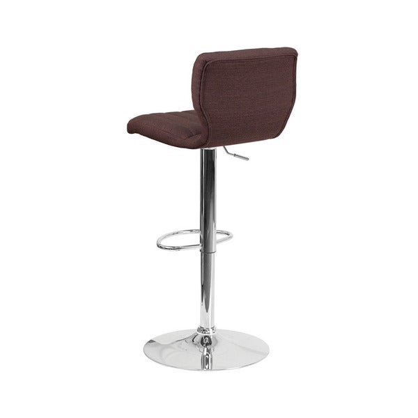 Offex Chrome/Fabric Height-adjustable Swivel Bar Stool