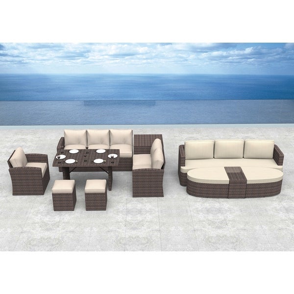 11-piece Patio Conversation Sofa Set and Daybed Set - Overstock - 35454732