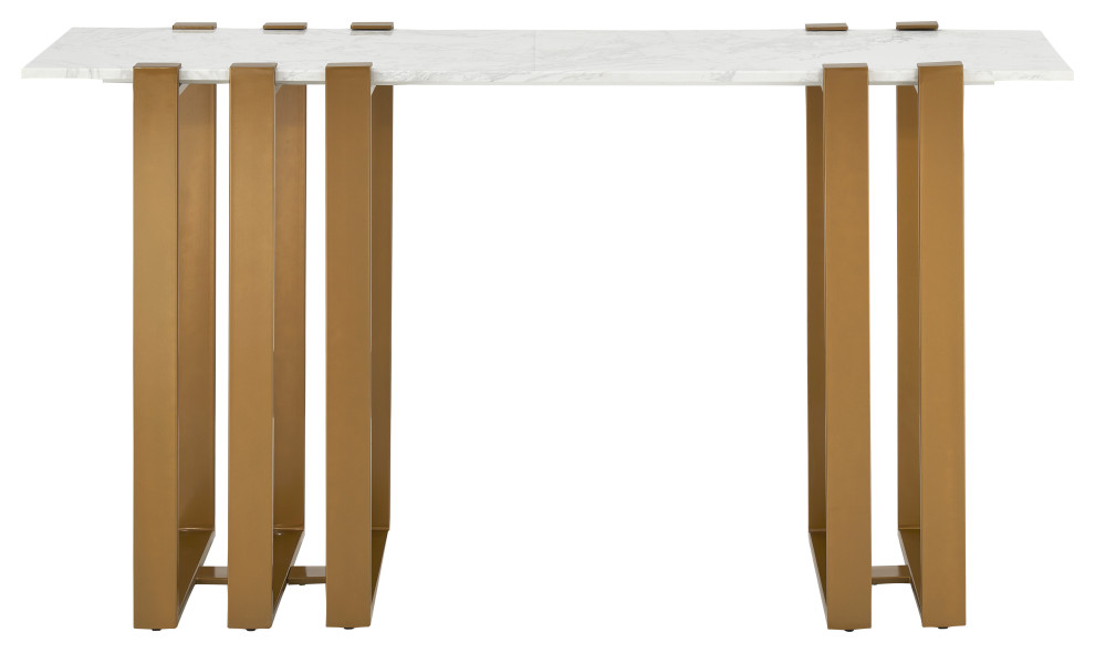 Coast to Coast Marble Top Console Table With Starshine/White Finish 71107   Contemporary   Console Tables   by Coast to Coast Imports  LLC  Houzz