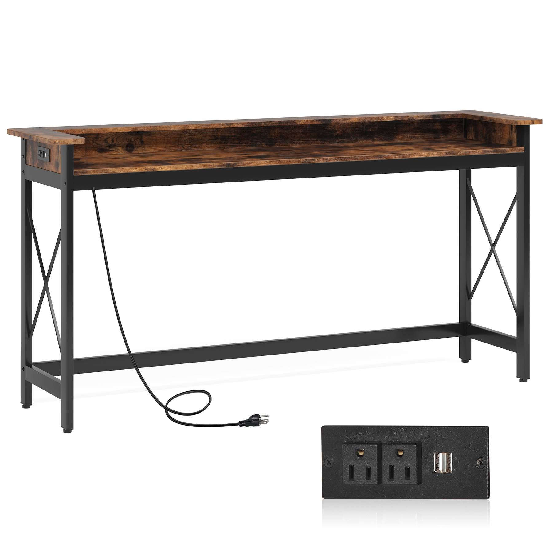 Industrial Console Table, 70.9