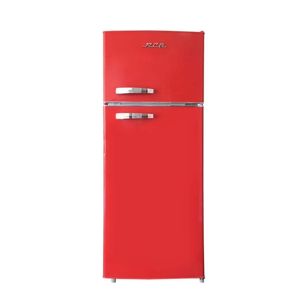 RCA 10 cu ft Retro Mini Refrigerator in Red with Freezer