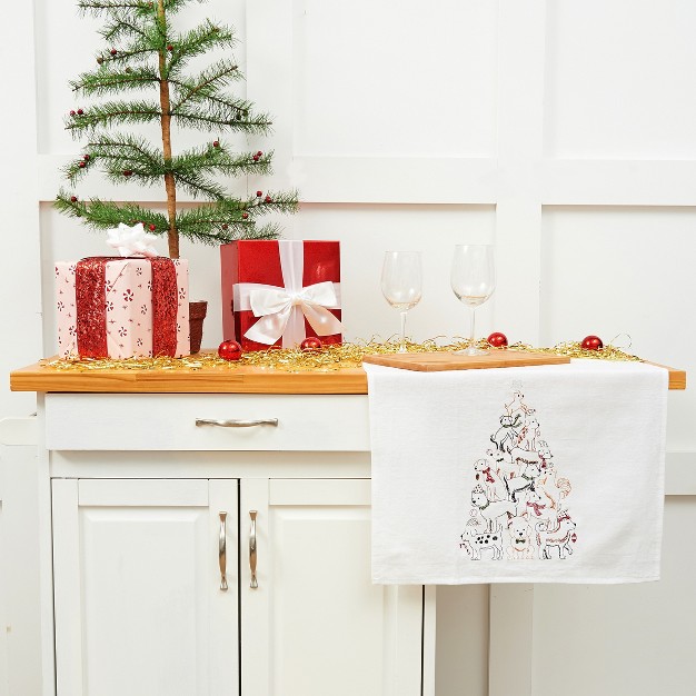 C amp f Home Puppy Christmas Tree Flour Sack Kitchen Towel