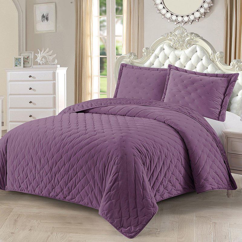 Velvet Coverlet/Quilt Set - Fluffy