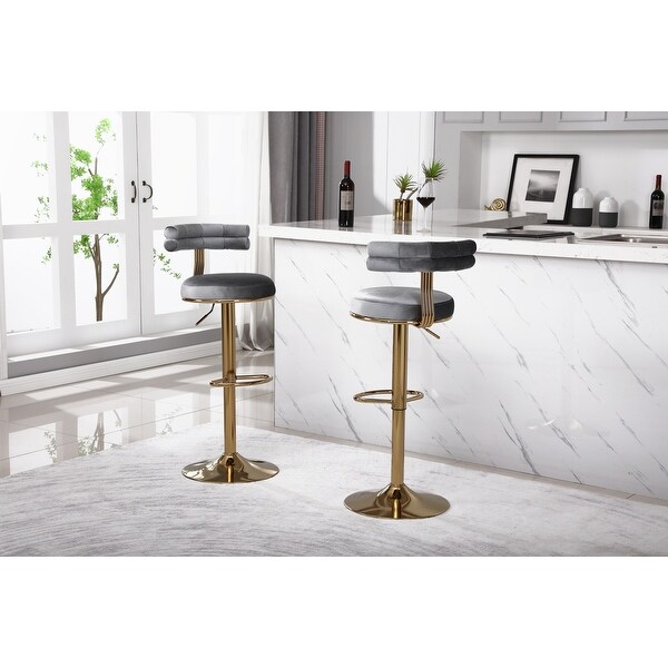 2PCS Bar Stools with Back and Footrest