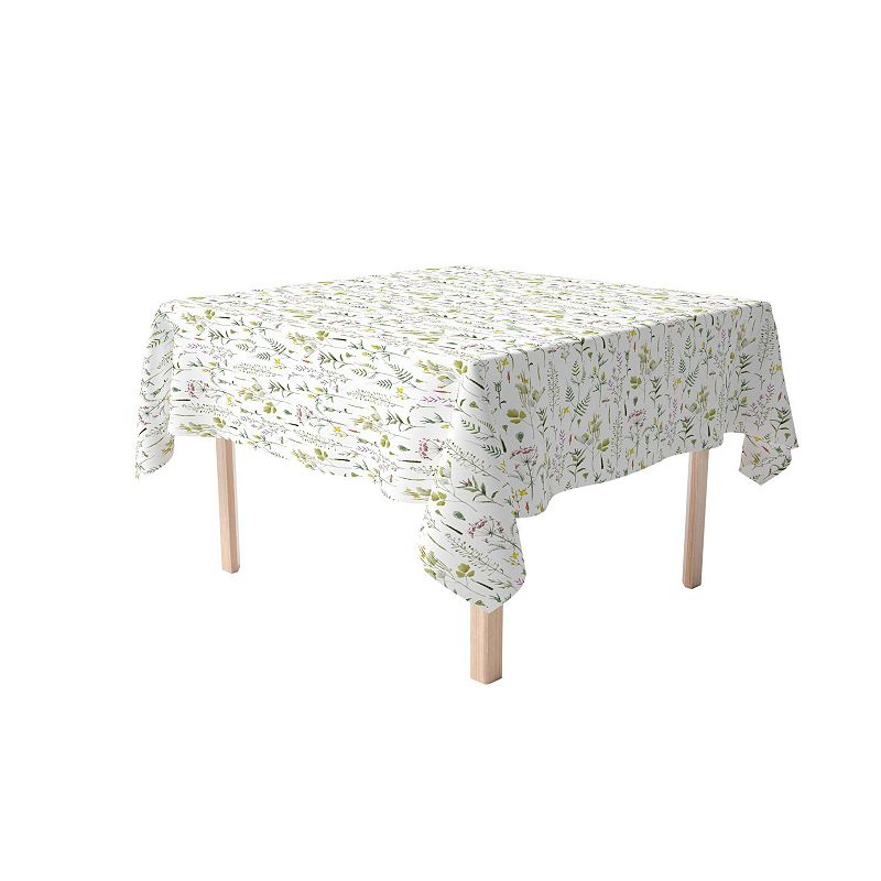 Square Tablecloth， 100% Polyester， 60x60， Botanical Stripe