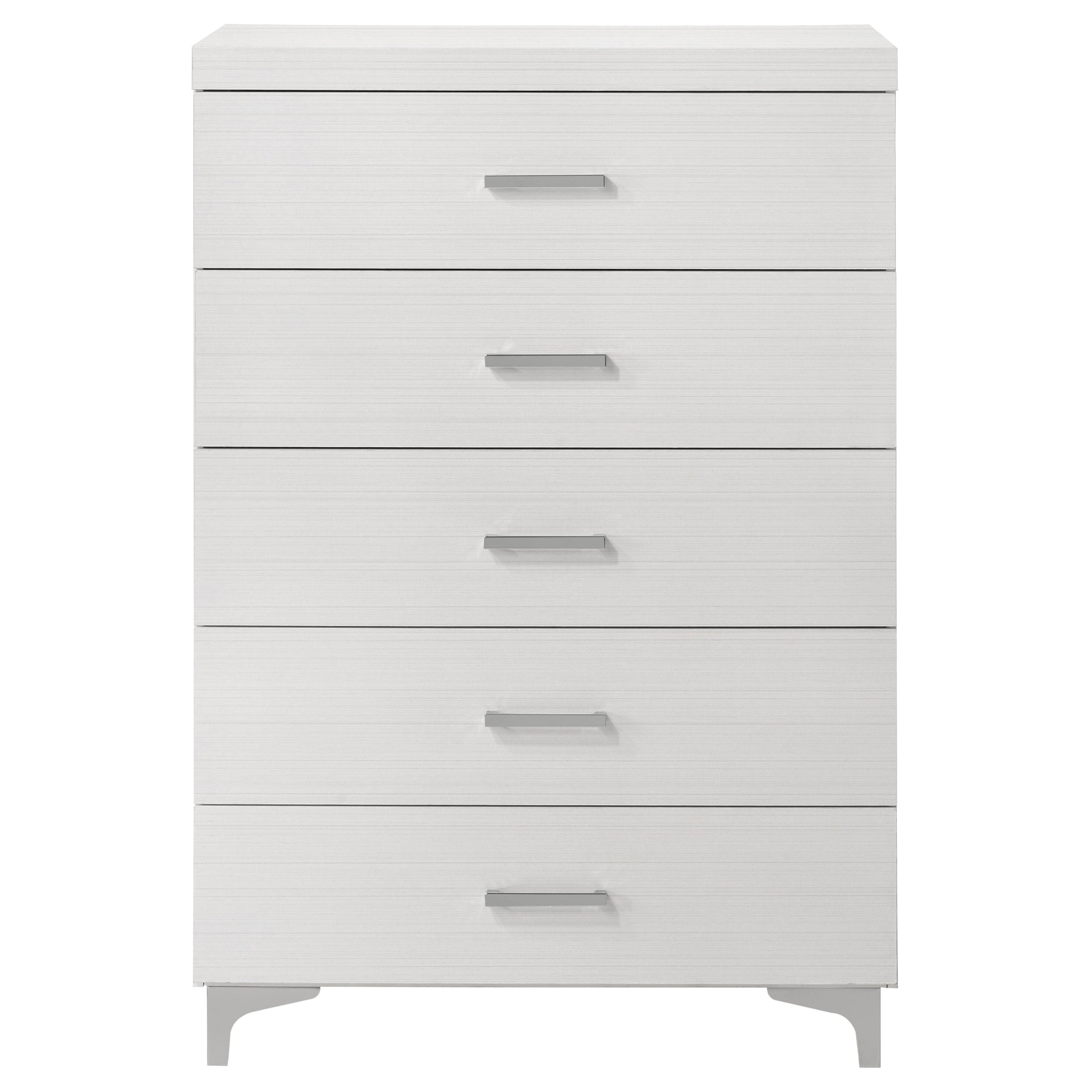 ACME Casilda 5-Drawer Rectangular Chest in White