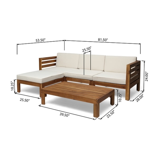 Cambridge Outdoor Wood 5pc. Sofa Set by Christopher Knight Home