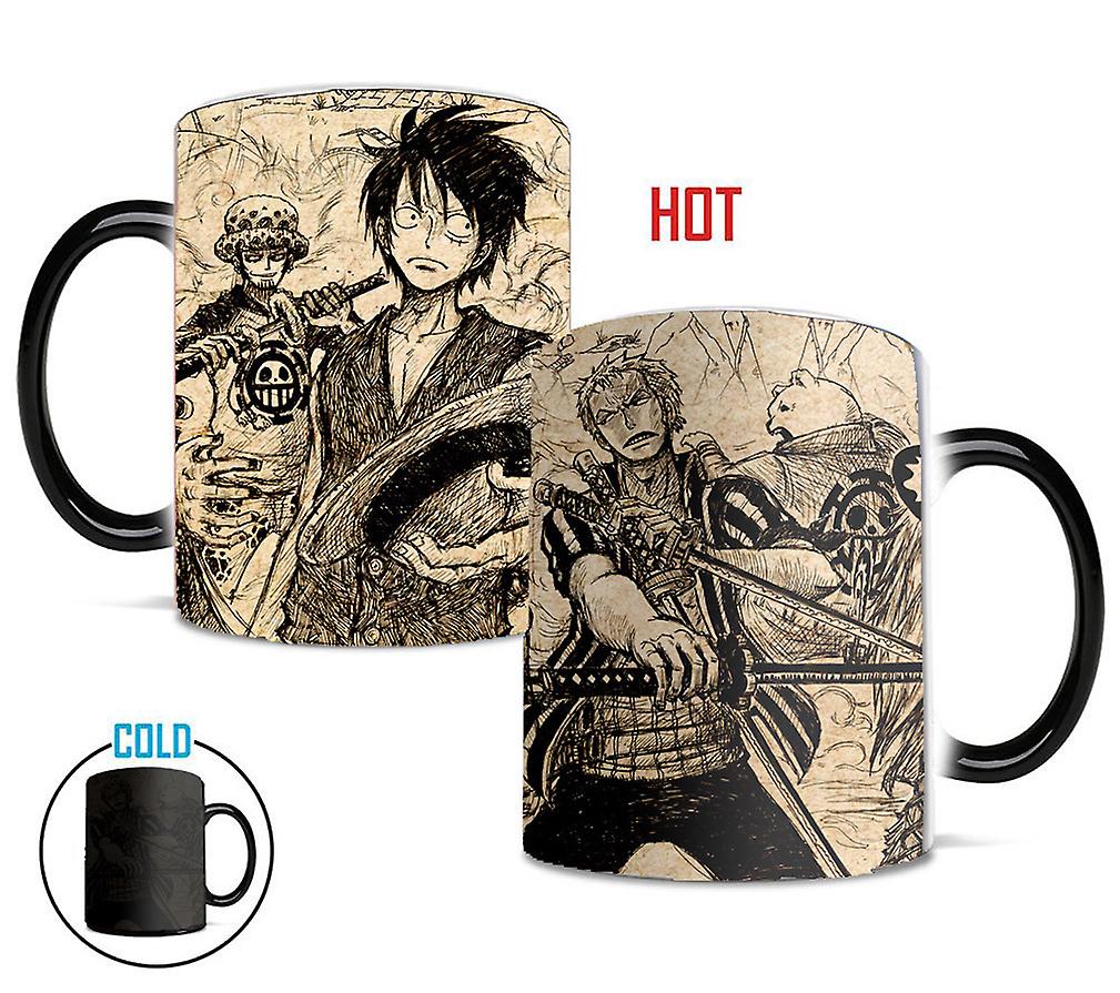 One-pieces Trafalgar D. Water Law Color Changing Mug Ceramic Coffee Mug Thermal Tea Cup Novelty Gift