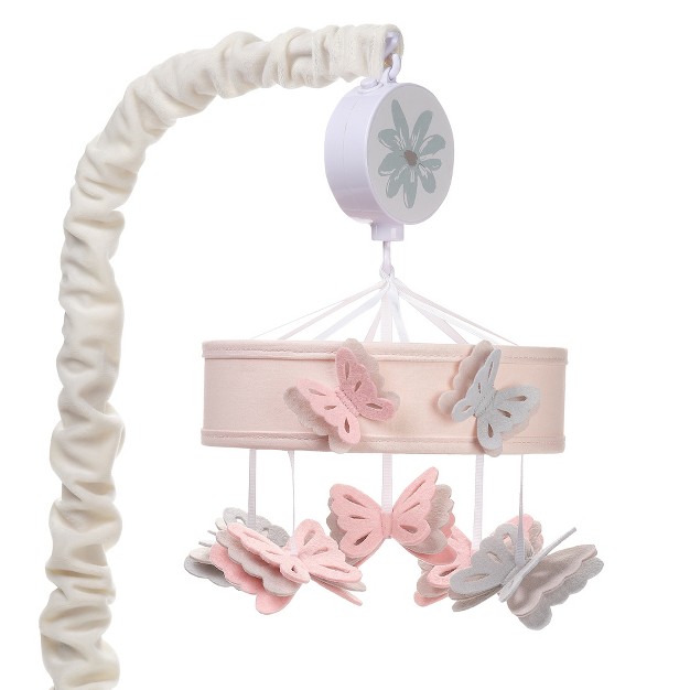 Lambs amp Ivy Baby Blooms Pink Butterfly Musical Baby Crib Mobile Soother Toy