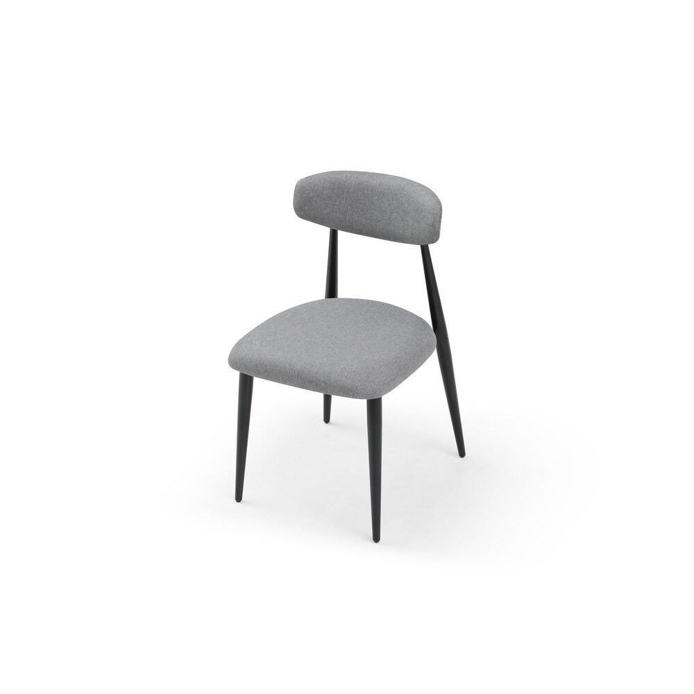 Recreational Dining Chairs Set of 4  Upholstered Dressing Chairs with Round Backrest and Metal Legs for Kitchen Terrace