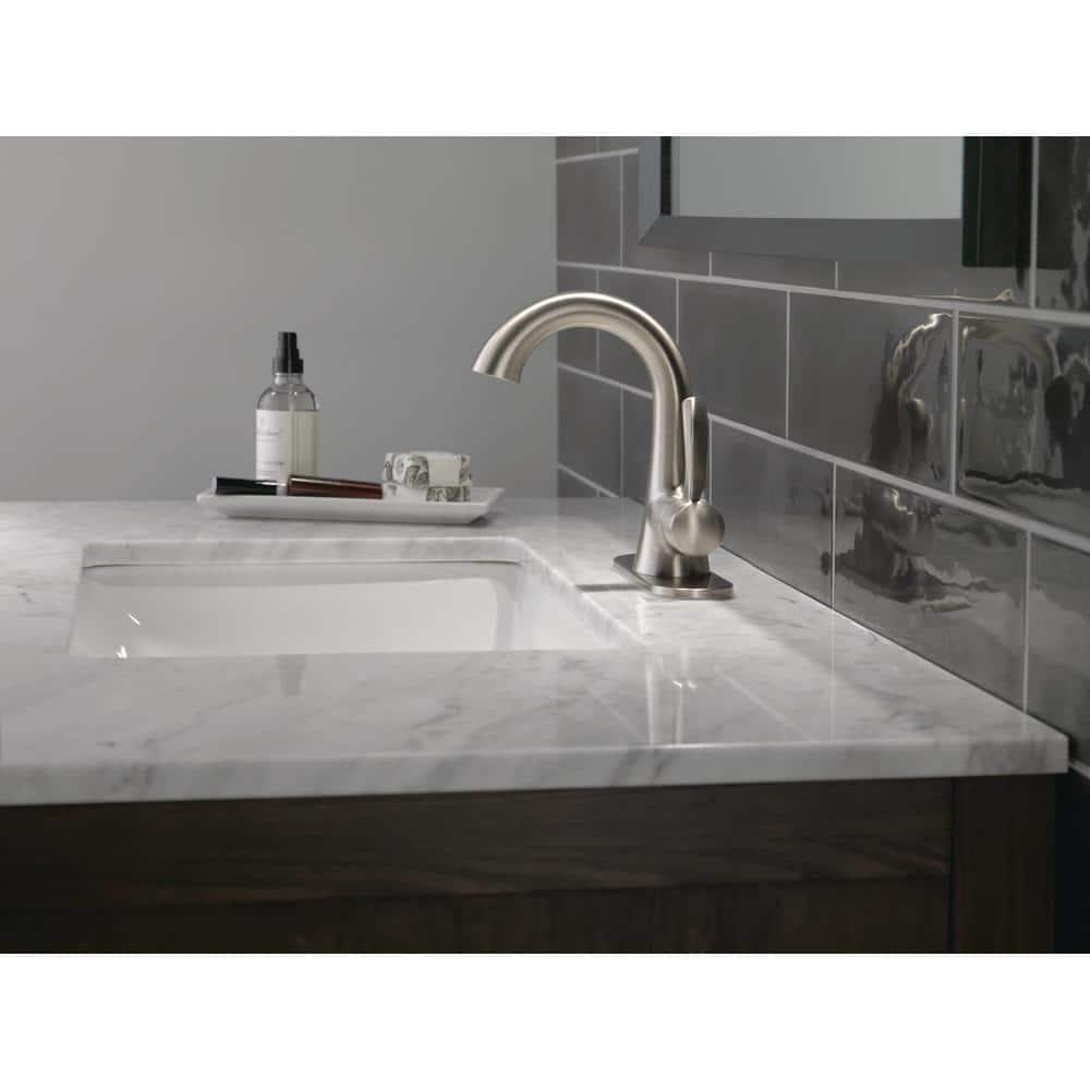 Delta Esato 4 in Centerset Single Handle Bathroom Faucet in Brushed Nickel