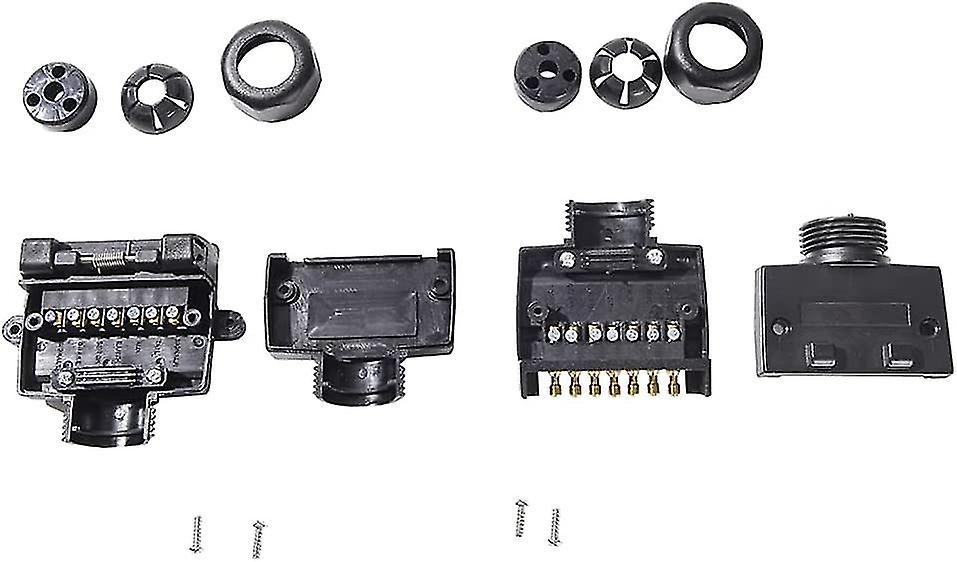 Flat 7 Pin Trailer Plug Male And Female， 12v Australia Waterproof， Trailer Plug Fits Rv Trucks (screw End)