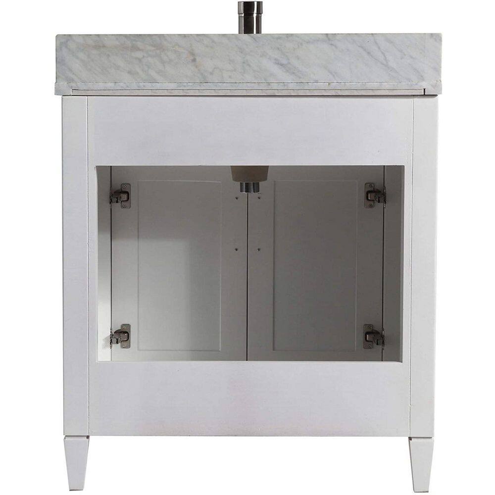 Vanity Art Savona 24 in. W x 22 in. D x 36 in. H Bath Vanity in White with Vanity Top in White with White Basin and Mirror VA2024-W