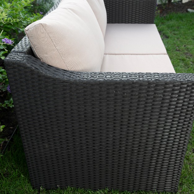 Barton 2 Person Madison Outdoor Patio Wicker Sofa Set Love Seat W Seat Cushion