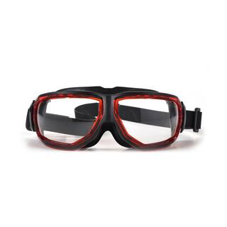 TRULINE Artech Splash RedBlack Safety Goggles with Anti-Fog Lens and Neoprene Strap HD-A309990