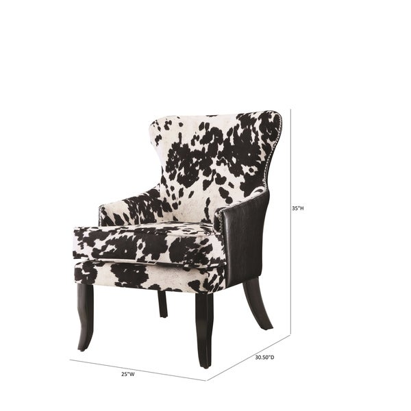 Coaster Furniture Trea Black and White Cowhide Print Accent Chair