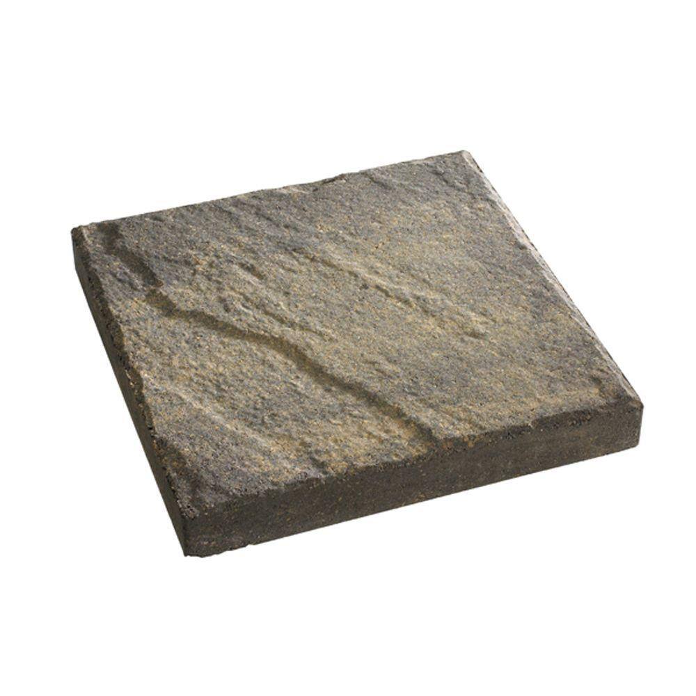 Oldcastle 16 in. x 16 in. CharcoalTan Slate Top Concrete Step Stone (90-Piece Pallet) 12051078