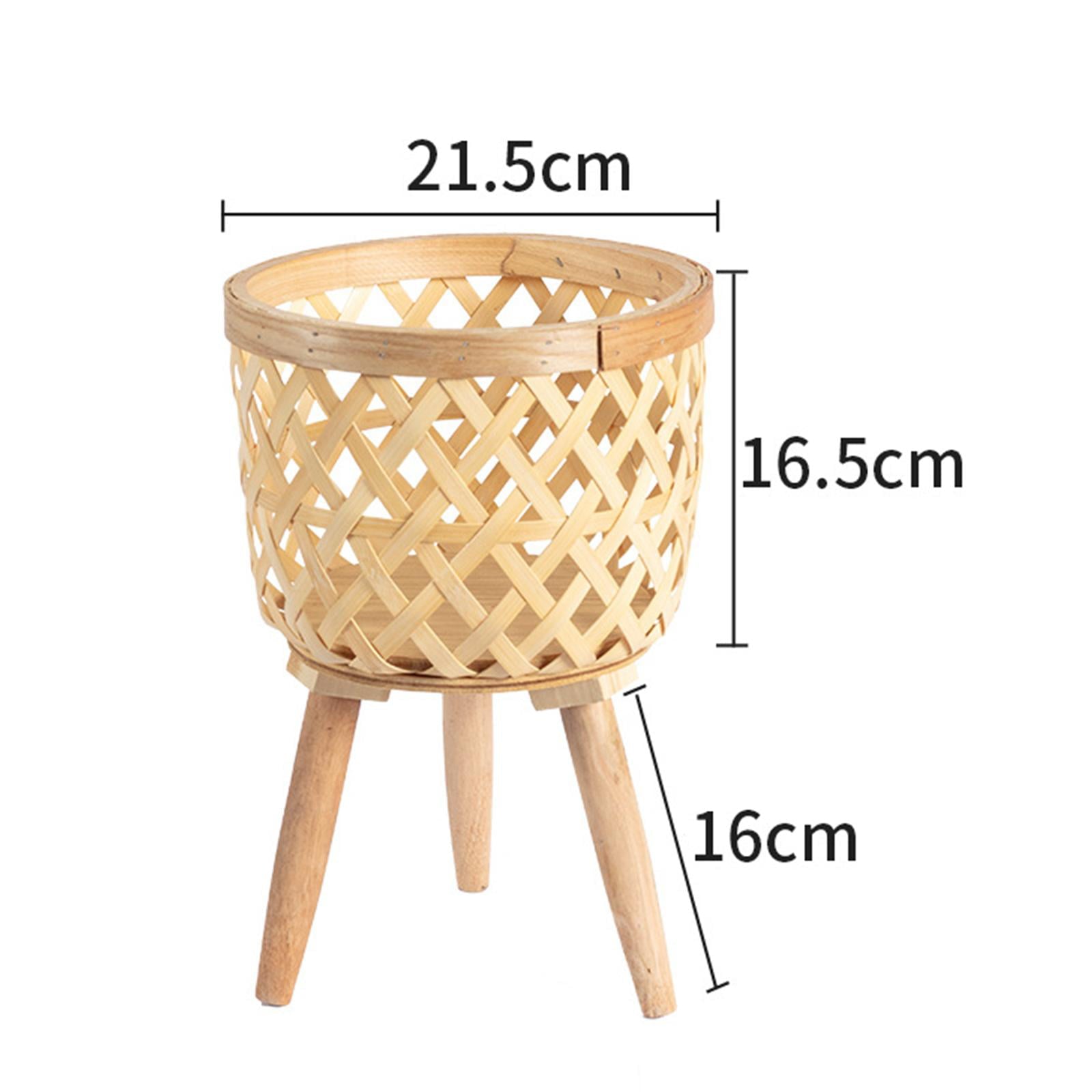 Hand Woven Flower Pot, Rattan Pot Tripod Stand Detachable Wooden Flower Baskets for Balcony Planters Laundry Lawn Yard indoor and outdoor