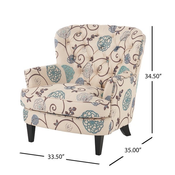 Tafton Floral Fabric Club Chair by Christopher Knight Home