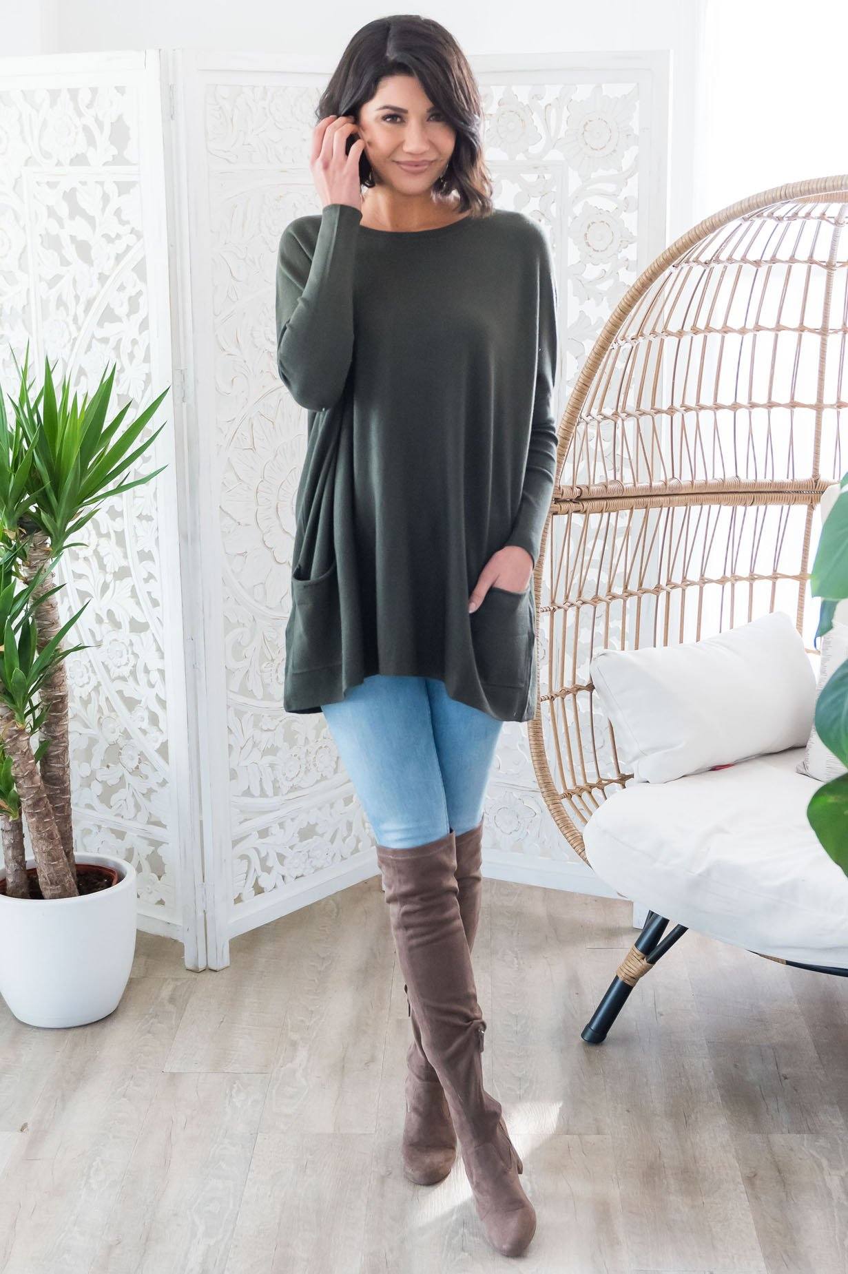 Casual Chic Modest Oversize Sweater