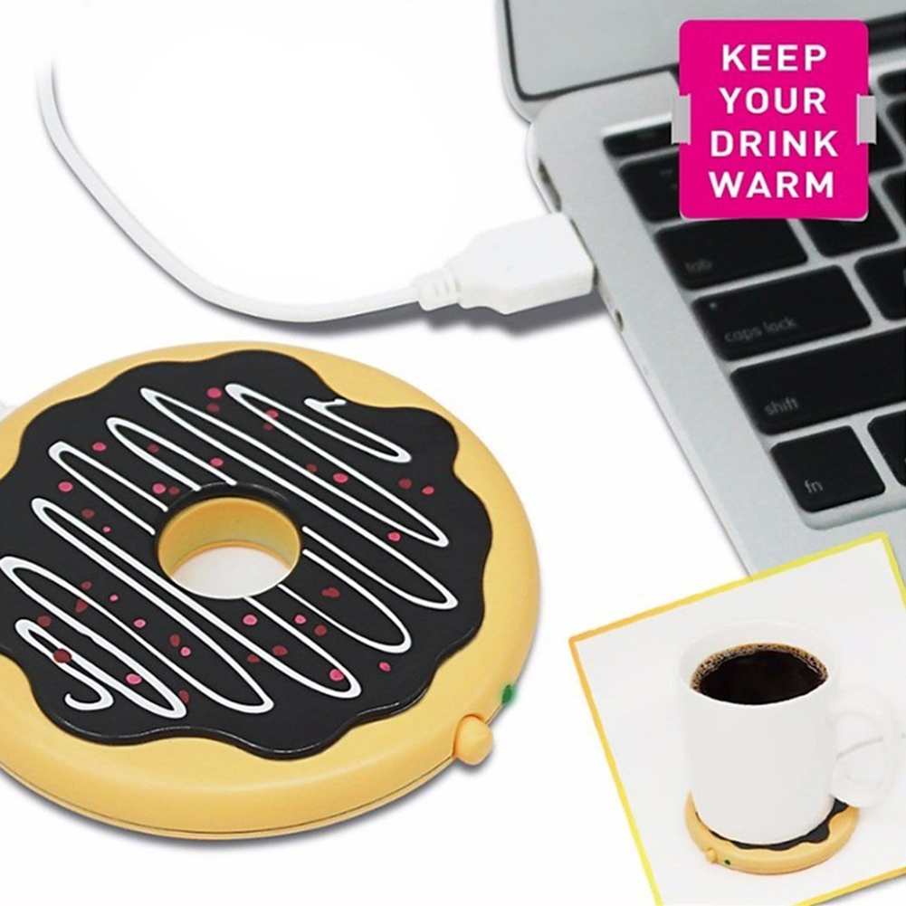 Decor Store Donut Home Office USB Cup Warmer Heater Coffee Milk Tea Beverage Heating Mug Pad